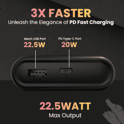 Portronics PowerPod 20K Advanced Power Bank | 20000 mAh | Black