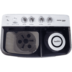 Voltas Beko Semi Automatic Top Load Washing Machine | 7.5 kg | 5 Star | Grey | WTT75DGRT