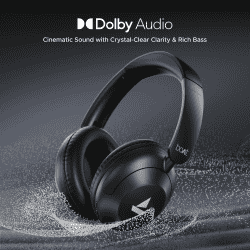 boAt  Rockerz 650 Pro Bluetooth Wireless Headphone | Fast Charge | Dolby Audio | Iris Black