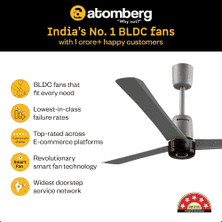 Atomberg Renesa Elite Smart Ceiling Fan | 1200 mm | with Remote | Sand Grey