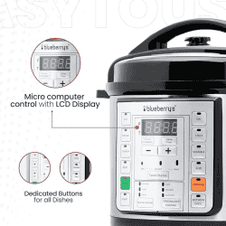 Blueberry’s Electric Pressure Cooker | Stainless Steel | 4 L | ‎BEPC 4
