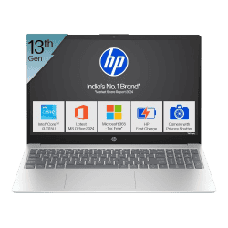HP 15 Laptop |  Intel Core i3 13th Gen 1315U | 8GB | 512GB SSD |  Natural Silver | 15-FD0465TU