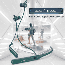 boAt Rockerz 255 Touch in Ear Neckband | Spatial Audio | Full Touch Controls | Teal Green
