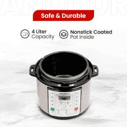 Blueberry’s Electric Pressure Cooker | Stainless Steel | 4 L | ‎BEPC 4