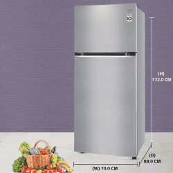 LG Double Door Refrigerator | 380L | 2 Star | Smart Inverter Compressor | Shiny Steel | GL-S412SPZY FPZZEBN