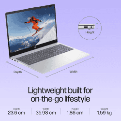 HP 15 Laptop |  Intel Core i3 13th Gen 1315U | 8GB | 512GB SSD |  Natural Silver | 15-FD0465TU