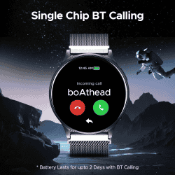 Boat Lunar Orb Smartwatch | AMOLED Display |  BT Calling | Metal Grey