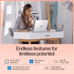 HP 15s Thin and Light Laptop | Intel Core i5 12th Gen 1235U | 8 GB | 512 GB SSD | Silver | 15S-FY5008TU