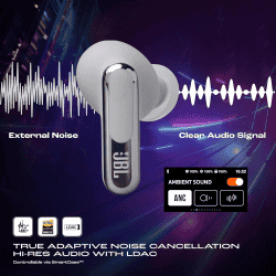 JBL Live Beam 3 TWS Earbuds | Silver