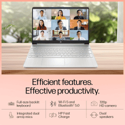 HP 15s Thin and Light Laptop | Intel Core i5 12th Gen 1235U | 8 GB | 512 GB SSD | Silver | 15S-FY5008TU