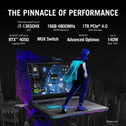 ASUS ROG Strix G16 Gaming Laptop | Intel Core i7 13th Gen 13650HX | 16 GB | 1 TB SSD | 6 GB Graphics NVIDIA GeForce RTX 4050 | Eclipse Gray | G614JU-N4200WS