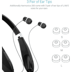 Portronics Harmonics 200 Wireless Stereo Bluetooth Neckband | Black | POR-927