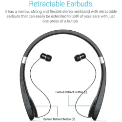 Portronics Harmonics 200 Wireless Stereo Bluetooth Neckband | Black | POR-927