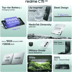 realme C75 5G | 6 GB | 128 GB | Midnight Lily