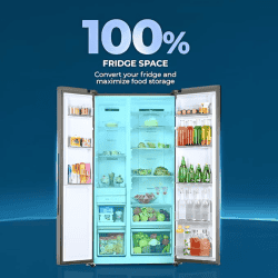 Haier Side by Side Refrigerator | 596 L | Wi-Fi enabled | 3 Star | 2-Door | with 100% Convertible Fridge | HRS-682PMGU1