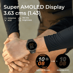Titan Celestor AMOLED Smart Watch | 3.63 cm (1.43) | with Built in GPS | Black