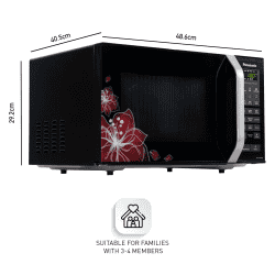 Panasonic Convection Microwave Oven | 23 L | 360° Heat Wrap | Black Floral | NN-CT35MBFDG