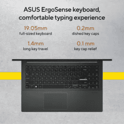 ASUS Vivobook Go 15 Thin and Light Laptop | AMD Ryzen 5-7520U | 16 GB | 512 GB SSD | 15.6 Inch | Mixed Black | E1504FA-NJ5542WS