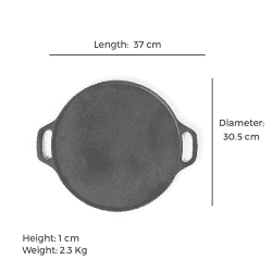 The Indus Valley Cast Iron Double Handle Tawa | 12 Inch