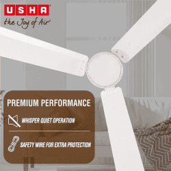 USHA AeroEdge BLDC Ceiling Fan | 1200mm | with RF Remote | White