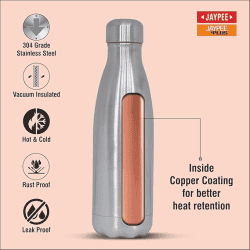 Jaypee Plus Alpha Thermosteel Insulated Flask | 1000 ml | Silver