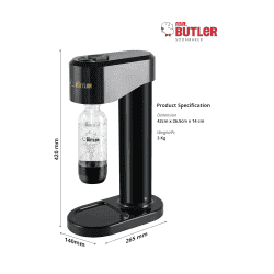 Mr Butler Instafizz Soda Maker | Compact | Black