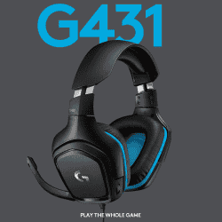 Logitech G431 Headphones | 7.1 Surround Sound | DTS X 2.0 | 50 mm | Black