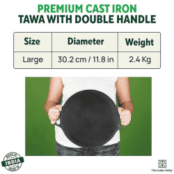The Indus Valley Cast Iron Double Handle Tawa | 12 Inch