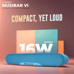 Lapcare Musi Bar VI Portable BT Soundbar | 16W | Blue | LSB-609