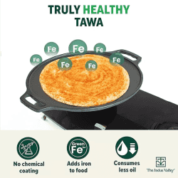 The Indus Valley Cast Iron Double Handle Tawa | 12 Inch