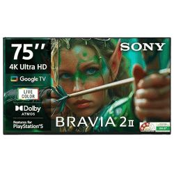 Sony BRAVIA 2 4K Ultra HD Smart LED Google TV | S25 Series | 189 cm (75 inches) | Black | K-75S25M2
