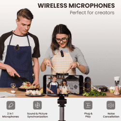 Portronics Vlogmate 2 Earbuds | Dual Microphone | Black