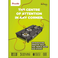 Preethi ZEAL PRO Ceramic Glass Top Gas Stove | 3 Burner
