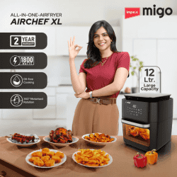 IMPEX MIGO AIRCHEF XL Digital Air Fryer | 12 L | 1800 W | Digital Display & 10 Preset Menu