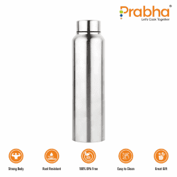 Prabha Stainless Steel Water Bottle | Classic Chromo  | 1000ML