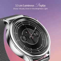 boAt Enigma Daze Smartwatch | Functional Crown, SOS with Location Tracking, Watch Face Studio | Metallic Silver