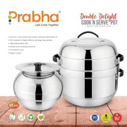 PRABHA Double Delight Cook N Serve Pot Thermal Rice Cooker | 1 KG