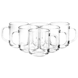 Yera Cosmos Mug | Glass Coffee Mug | 250 ml | Pack of 6 | CT9-P0