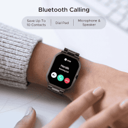 boAt Ultima Select Smart Watch  | 2.01" (5.1 cm) AMOLED Display | Advanced Bluetooth Calling | Steel Black