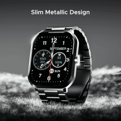 boAt Ultima Select Smart Watch  | 2.01" (5.1 cm) AMOLED Display | Advanced Bluetooth Calling | Steel Black