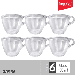 Impex CLAIR-190 Glassware Set | Set of 6 Glasses