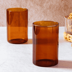 Borosil Amber Medium Glass Set | 295ml | 6pc | Transparent