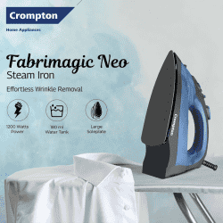 Crompton Fabrimagic Neo ​Iron Box | 1200 W Steam | Non-Stick Soleplate | Blue |