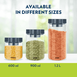 Borosil Easyscoop Endura Glass Jar with PP Lid | 600ml | Clear