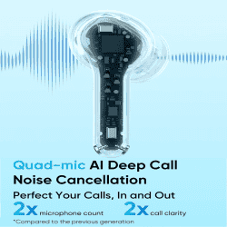 realme Buds T200x | 25dB ANC | 12.4mm | Dynamic Bass Drivers | Moonlight White