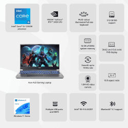 Acer Aspire Lite Gaming Laptop | Intel Core i5 12450H | 4 GB NVIDIA GeForce RTX 2050 | 16GB | 512GB  | Steel Grey