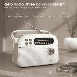 Silver iGear Trinity Solar | Powered MP3 Player & 3-Band Radio