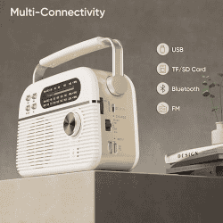Silver iGear Trinity Solar | Powered MP3 Player & 3-Band Radio