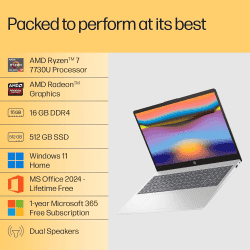 HP 15 Laptop | AMD Ryzen 7 7730U | 16 GB | 512 GB SSD | 15-fc0390AU