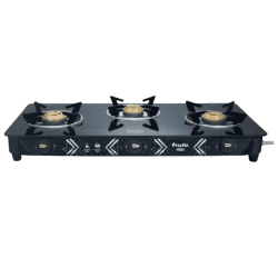 Preethi Alya 2.0 Glass Top Gas Stove | 3 Burner | Manual Ignition